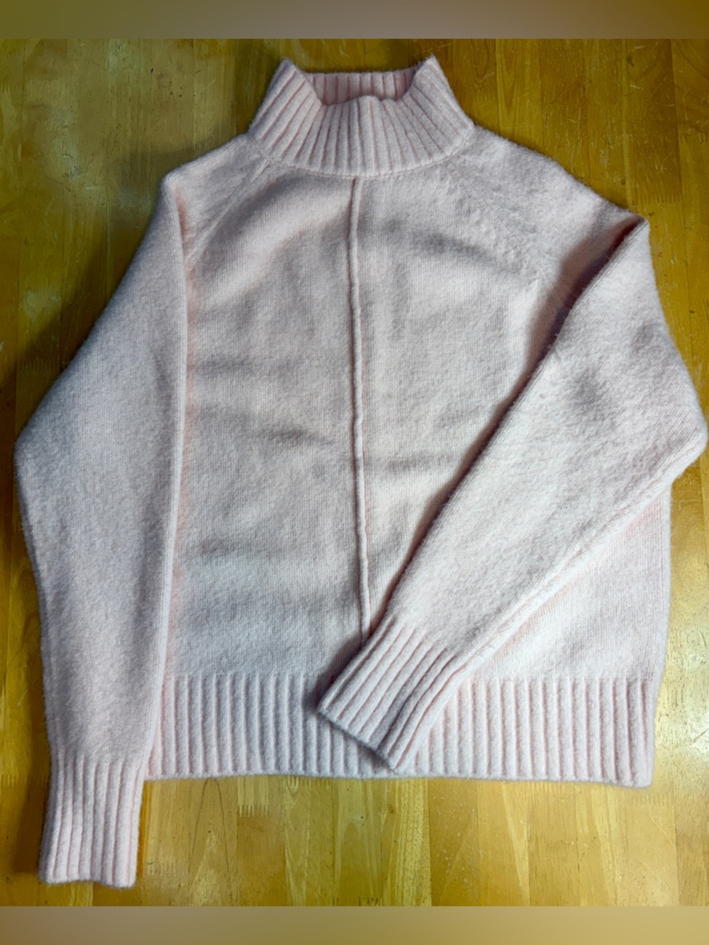 Karen Kane Sweater Medium M Turtleneck Rose Soft Pink Recycled Material Comfy